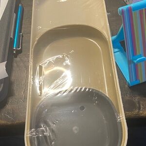 Cream and Gray Kids Bath Organizer